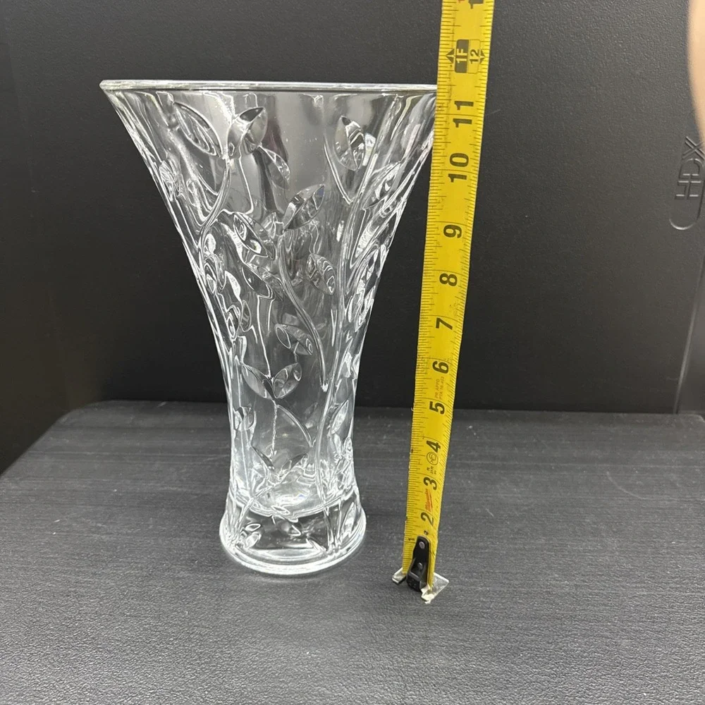 RCR Royal Crystal Rock Laurus Clear Lead Vase Made in Italy LARGE 12